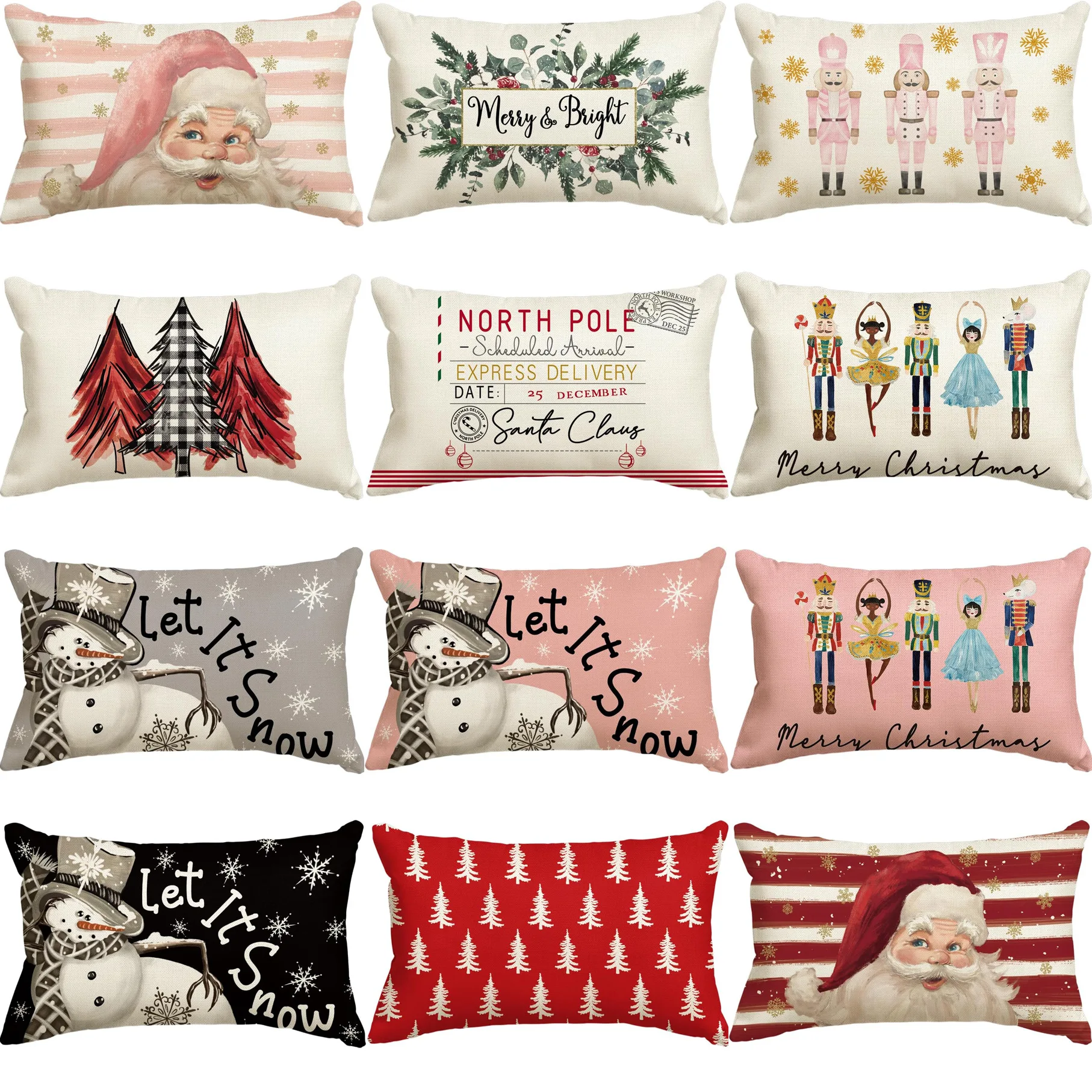 Christmas Pillow Covers Rectangle Shape 30*50CM