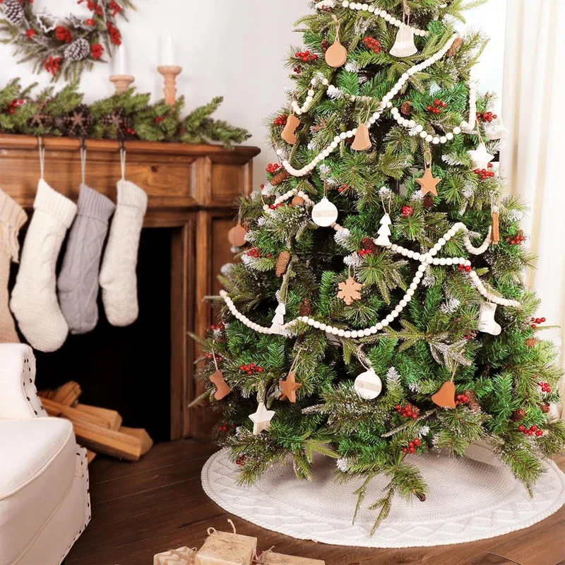 White Solid Knit Christmas Tree Skirt Mat 62cm 91cm 122cm