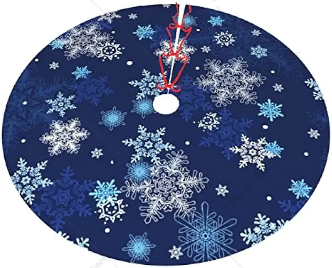 Snowflakes Blue Christmas Tree Skirt 30/36/48 Inch