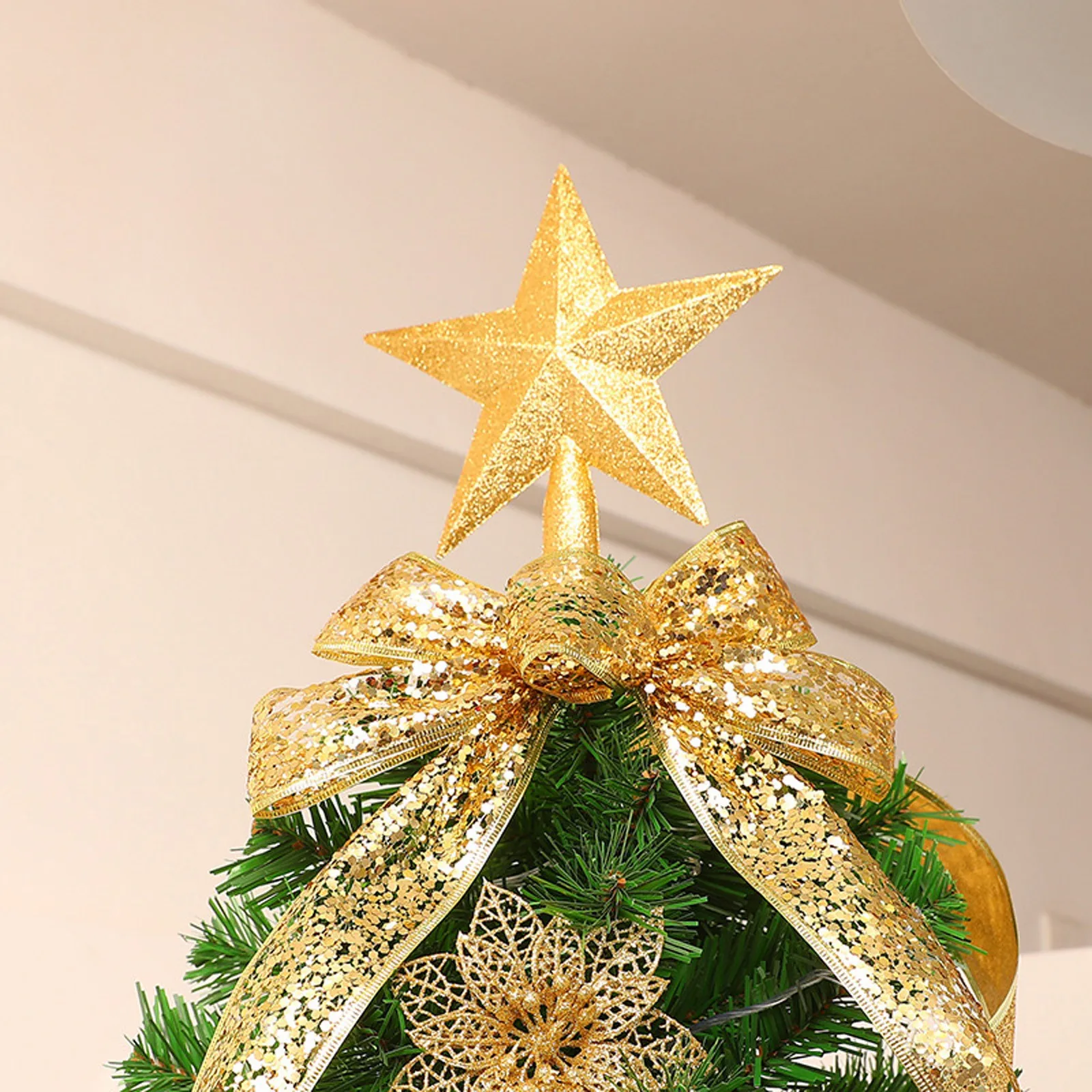 Star Glitter Christmas Tree Top Decorations