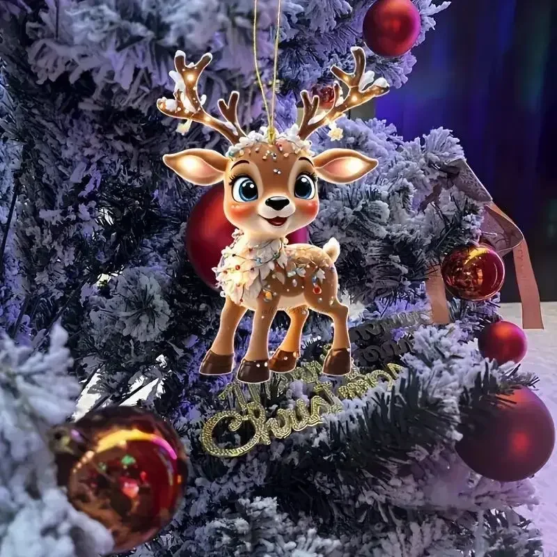 Charming Acrylic Reindeer Baby Christmas Tree Hanging Ornament