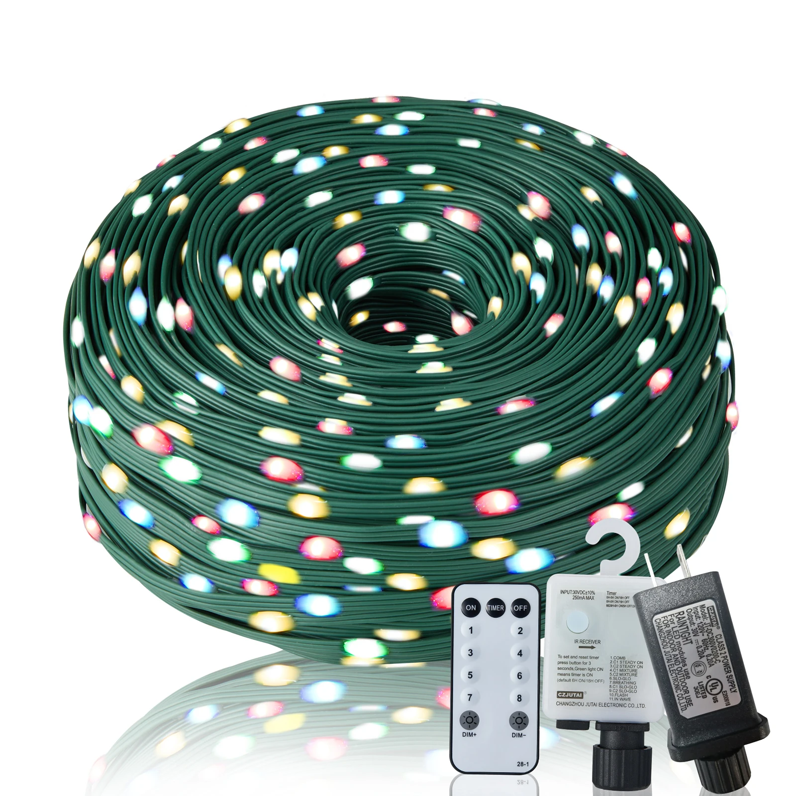 Christmas Rope Lights Outdoor Decorative String Strobe with 8 Modes 1000LED/328Ft