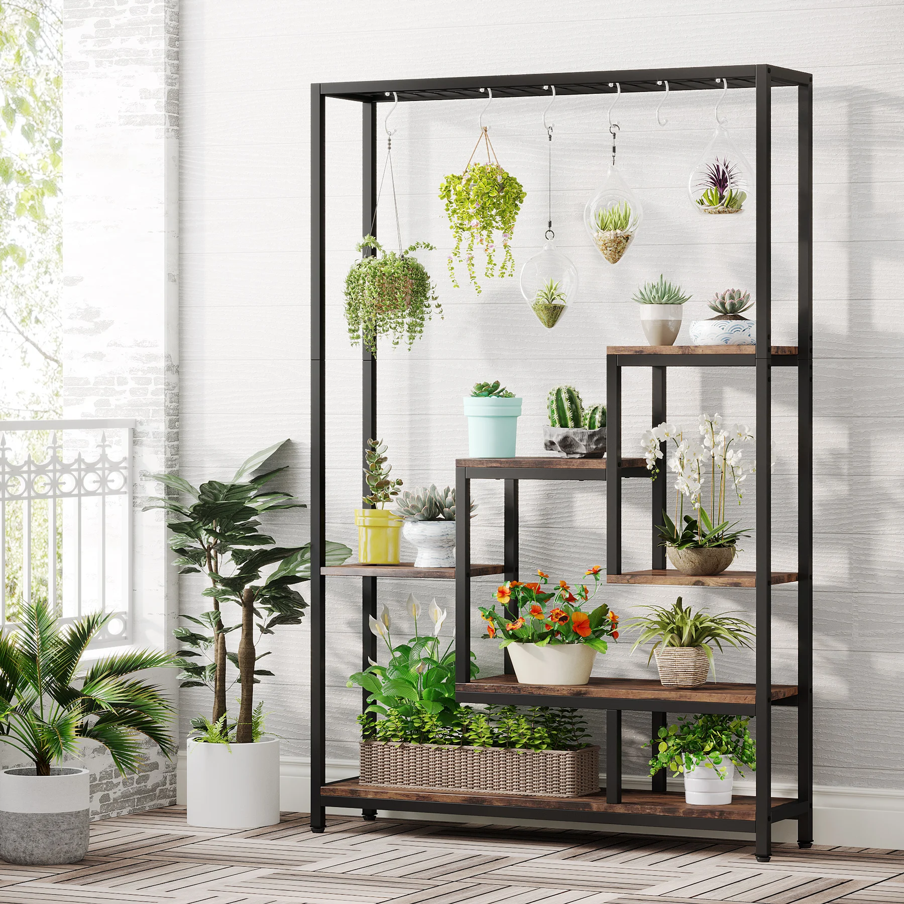 Tall 5-Tier Indoor Plant Stand, 70.9 inches Large Metal Plant Shelf